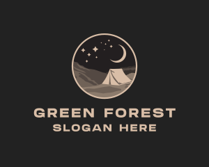 Woods - Night Camping Tent logo design