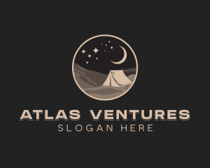 Night Camping Tent logo design