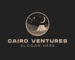 Night Camping Tent logo design