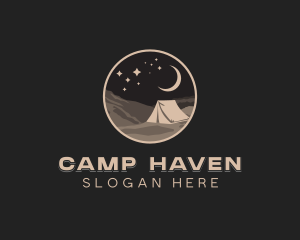 Tent - Night Camping Tent logo design