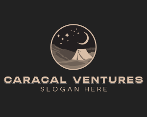 Night Camping Tent logo design