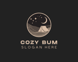 Night Camping Tent logo design