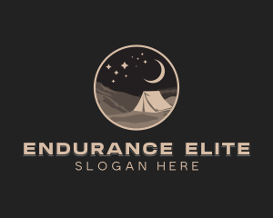 Night Camping Tent logo design