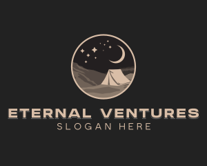 Night Camping Tent logo design