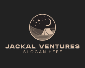 Night Camping Tent logo design