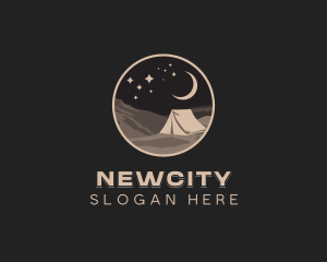 Night Camping Tent logo design