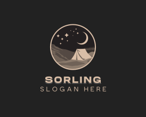 Night Camping Tent logo design