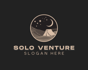 Night Camping Tent logo design