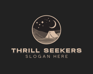 Night Camping Tent logo design