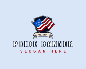 USA Flag Shield logo design