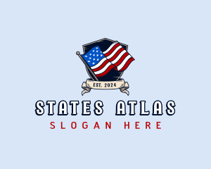 USA Flag Shield logo design