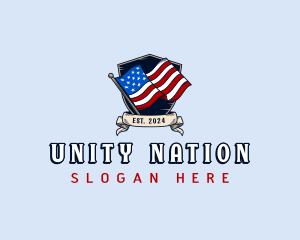 USA Flag Shield logo design