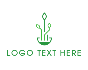 Research - Agritech Tech Leaf Circuit logo design