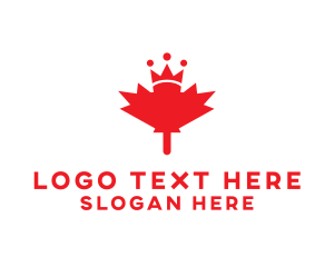 Red Triangle - Crown Maple Leaf logo design