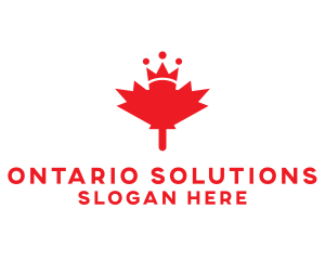 Ontario - Crown Maple Leaf logo design