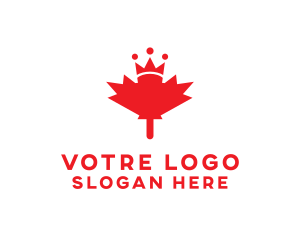 Queen - Crown Maple Leaf logo design
