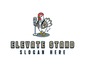 Chicken Singer Performer logo design