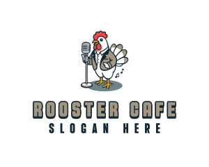 Chicken Singer Performer logo design