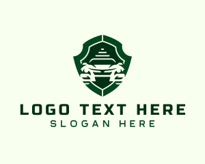 Transport - Sports Car Vehicle Shield logo design