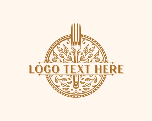 Leaves - Fork Vegan Gourmet logo design