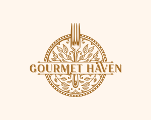 Fork Vegan Gourmet logo design