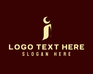 Esthetician - Modern Elegant Moon Letter I logo design