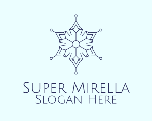 Blue Outline Snowflake  Logo