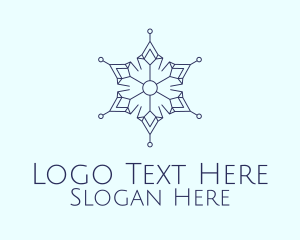 Blue Outline Snowflake  Logo