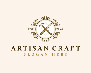 Artisan Chisel Hammer logo design