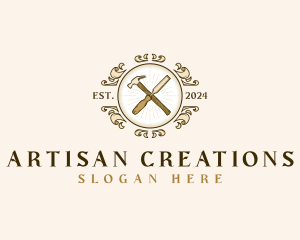 Artisan Chisel Hammer logo design