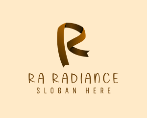 Simple Ribbon Letter R logo design