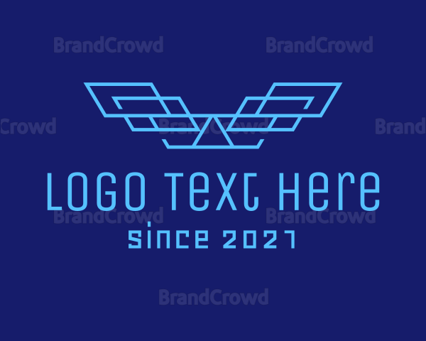 Blue Tech Wings Logo