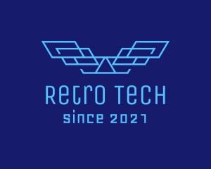 Blue Tech Wings logo design