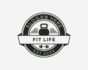 Gym Fitness Kettlebell logo design