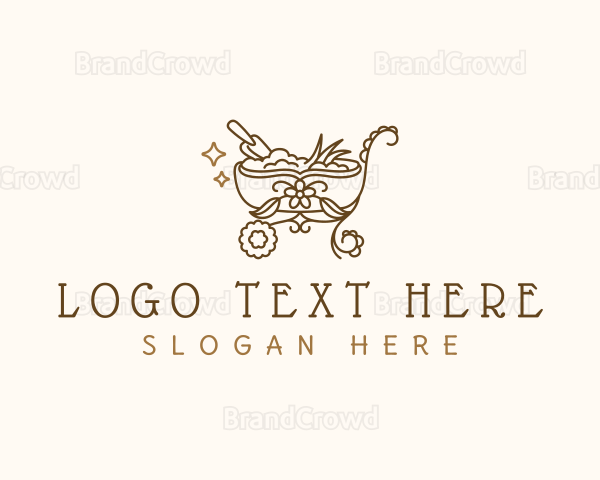 Wheelbarrow Trowel Gardening Logo