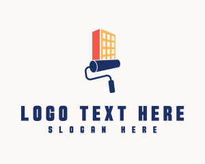 Maintenance - Roller Paint Building Structure logo design