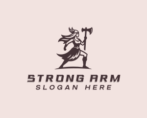 Strong Barbarian Woman logo design