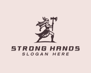 Strong Barbarian Woman logo design