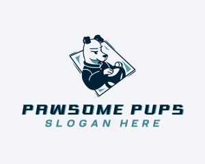 Dog Auto Driving logo design