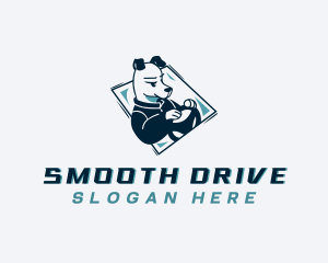 Dog Auto Driving logo design