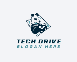 Dog Auto Driving logo design