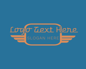 Plane - Orange Aviation Wings logo design