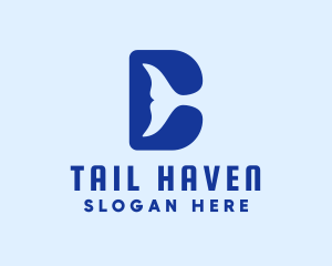 Tail - Blue Fish Tail Letter B logo design