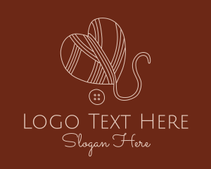 Knitter - Heart Knit Thread logo design