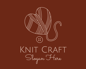 Heart Knit Thread logo design