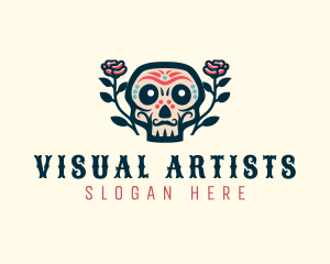 Costume - Flower Decoration Skull logo design