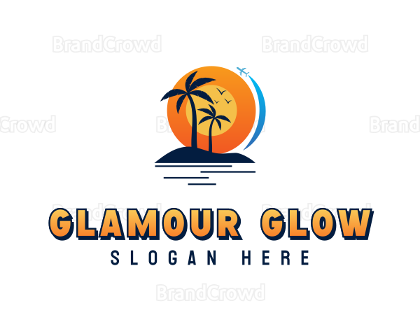 Tropical Beach Vacation Logo