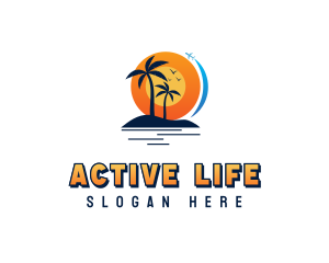 Tropical Beach Vacation Logo