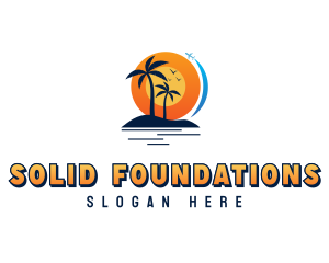 Tropical Beach Vacation Logo