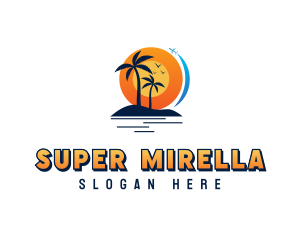 Tropical Beach Vacation Logo